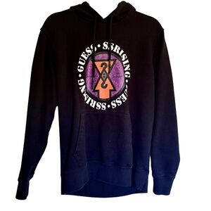 Guess x 88Rising Black Graphic Logo Hoodie Sweatshirt Size Medium
